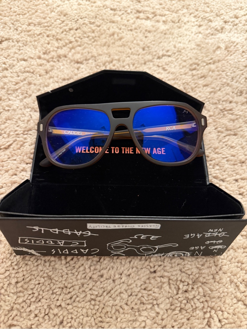 Caddis Men's Brown Matte Frame Sunglasses with Blue Mirrored Lenses